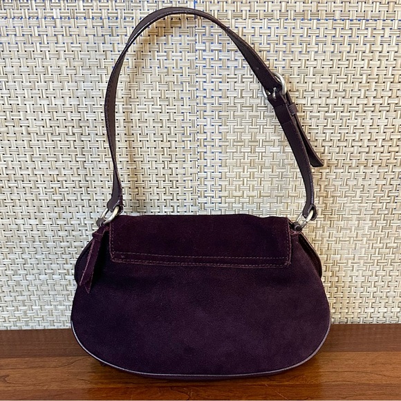 🌟HP🌟VTG 1990s Purple Suede Bling Flap Style Shoulder Bag by New York & Company - Picture 13 of 14